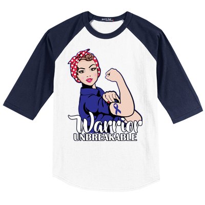 Colon Cancer Unbreakable Warrior Baseball Sleeve Shirt