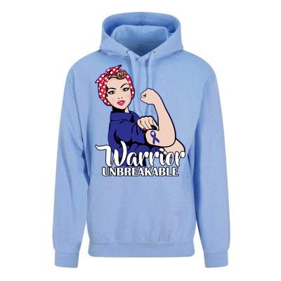 Colon Cancer Unbreakable Warrior Unisex Surf Hoodie