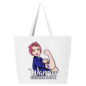 Colon Cancer Unbreakable Warrior 25L Jumbo Tote