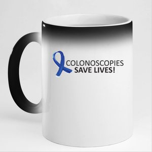 Colonoscopies Save Lives Colon Cancer Awareness 11oz Black Color Changing Mug