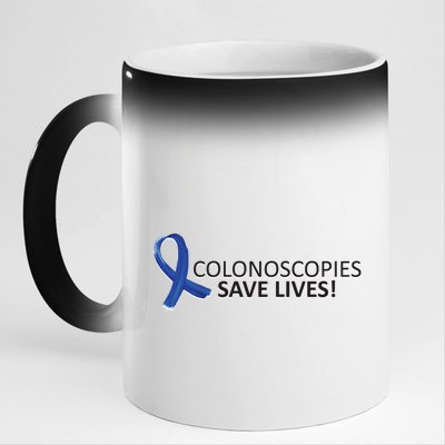 Colonoscopies Save Lives Colon Cancer Awareness 11oz Black Color Changing Mug