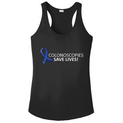 Colonoscopies Save Lives Colon Cancer Awareness Ladies PosiCharge Competitor Racerback Tank