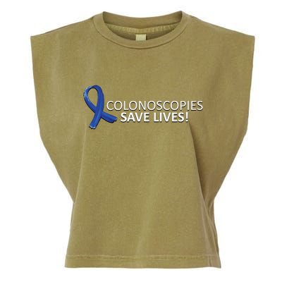 Colonoscopies Save Lives Colon Cancer Awareness Garment-Dyed Women's Muscle Tee