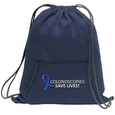 Colonoscopies Save Lives Colon Cancer Awareness Sweatshirt Cinch Pack Bag