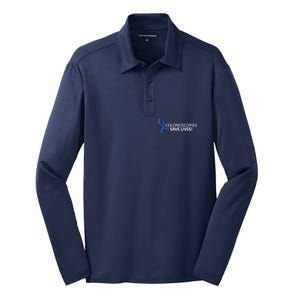 Colonoscopies Save Lives Colon Cancer Awareness Silk Touch Performance Long Sleeve Polo