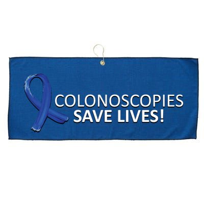 Colonoscopies Save Lives Colon Cancer Awareness Large Microfiber Waffle Golf Towel