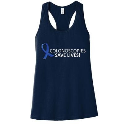 Colonoscopies Save Lives Colon Cancer Awareness Women's Racerback Tank