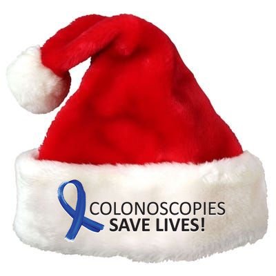 Colonoscopies Save Lives Colon Cancer Awareness Premium Christmas Santa Hat