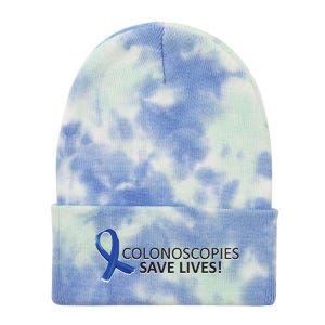 Colonoscopies Save Lives Colon Cancer Awareness Tie Dye 12in Knit Beanie