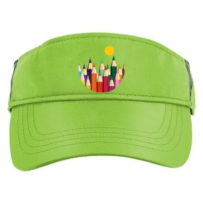 Color Pencils Forest Mountains  Adult Drive Performance Visor