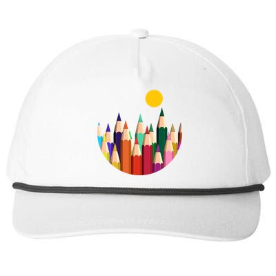 Color Pencils Forest Mountains  Snapback Five-Panel Rope Hat