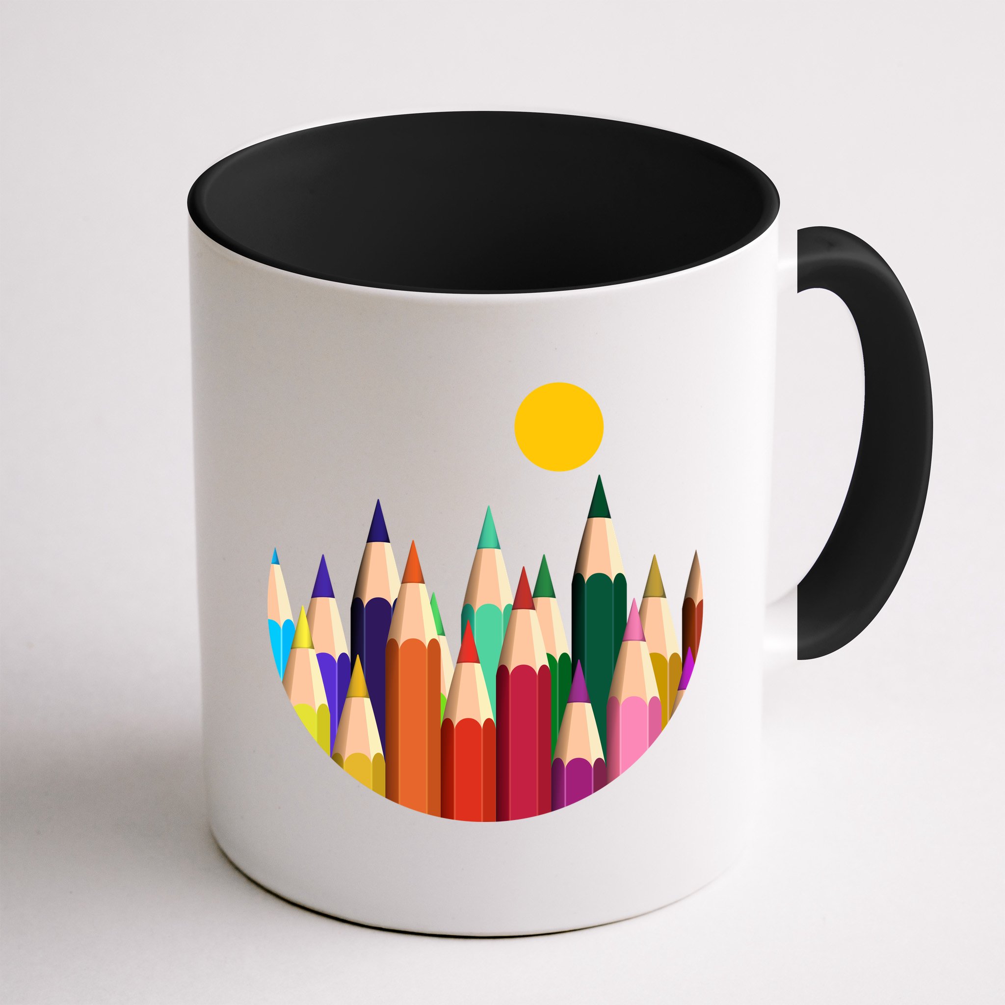 Color Pencils Forest Mountains  Mug