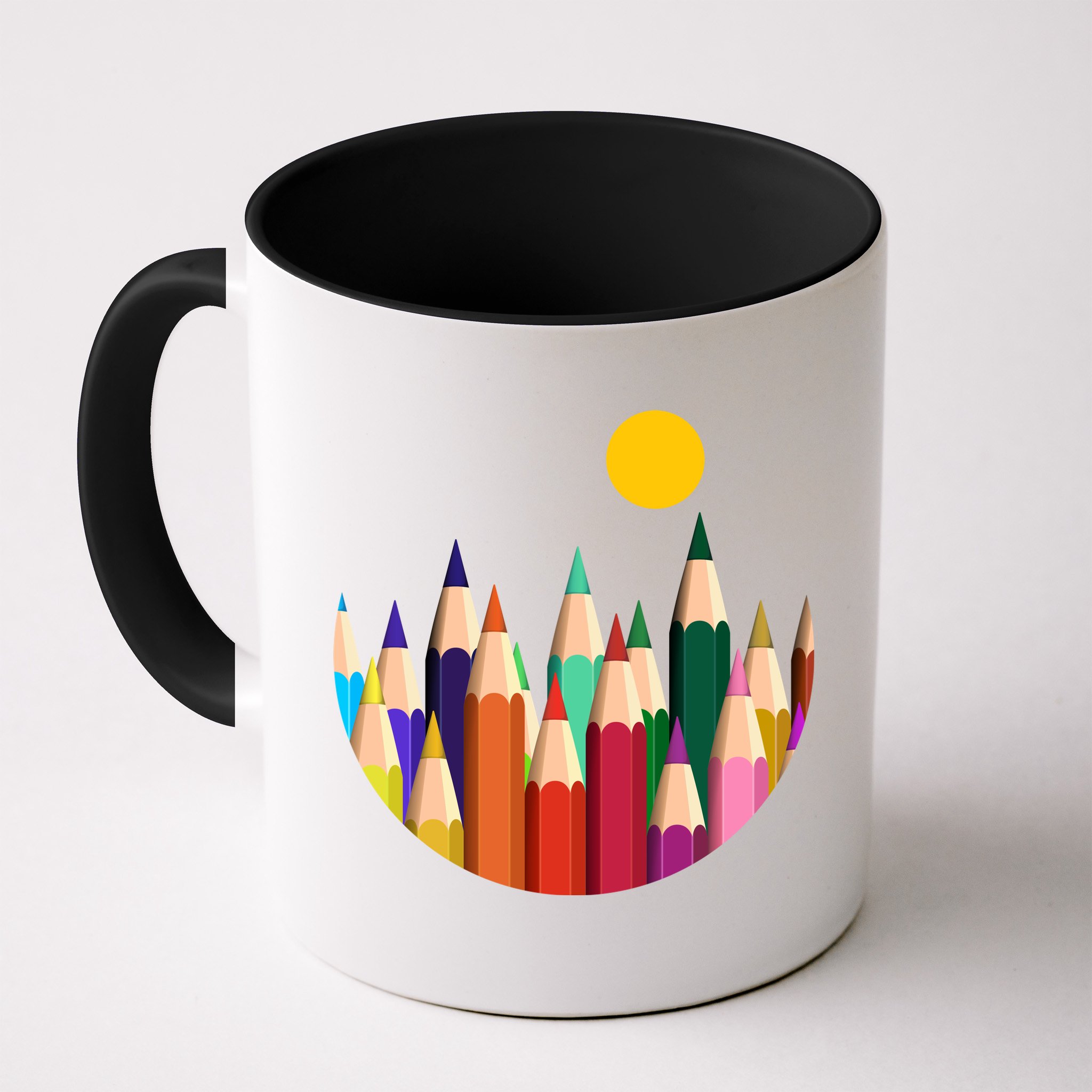 Color Pencils Forest Mountains  Mug