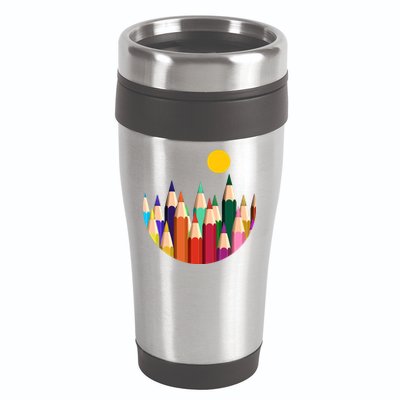 Color Pencils Forest Mountains  16oz Travel Tumbler