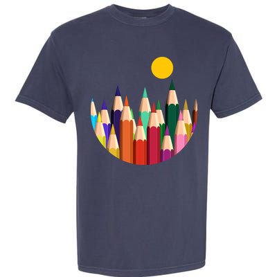 Color Pencils Forest Mountains  Garment-Dyed Heavyweight T-Shirt