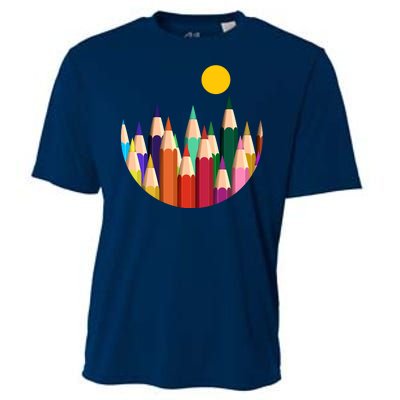 Color Pencils Forest Mountains  Cooling Performance Crew T-Shirt