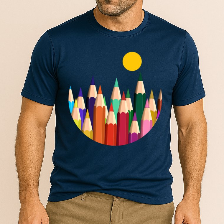 Color Pencils Forest Mountains  Cooling Performance Crew T-Shirt