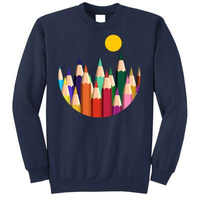 Color Pencils Forest Mountains  Sweatshirt