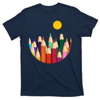 Color Pencils Forest Mountains  T-Shirt