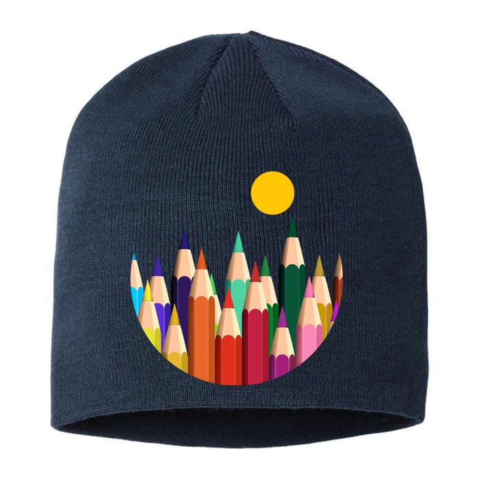 Color Pencils Forest Mountains  Sustainable Beanie