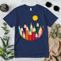 Color Pencils Forest Mountains  Premium T-Shirt