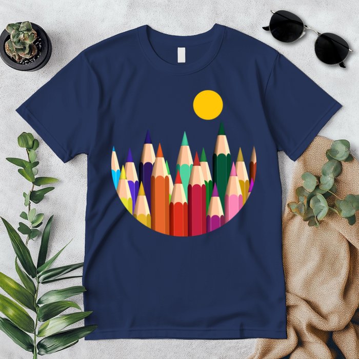 Color Pencils Forest Mountains  Premium T-Shirt