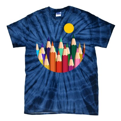 Color Pencils Forest Mountains  Tie-Dye T-Shirt