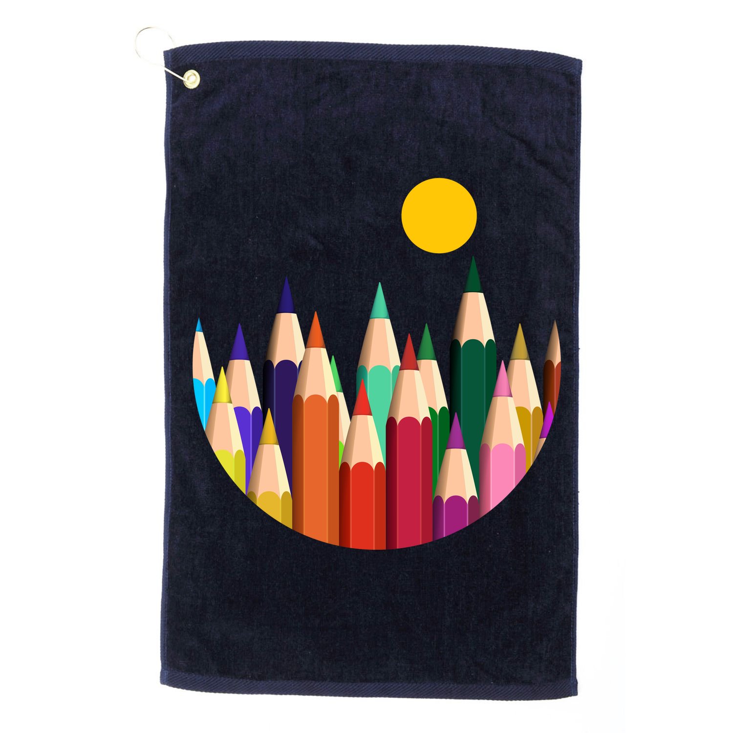 Color Pencils Forest Mountains  Golf Towel