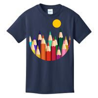 Color Pencils Forest Mountains  Kids T-Shirt