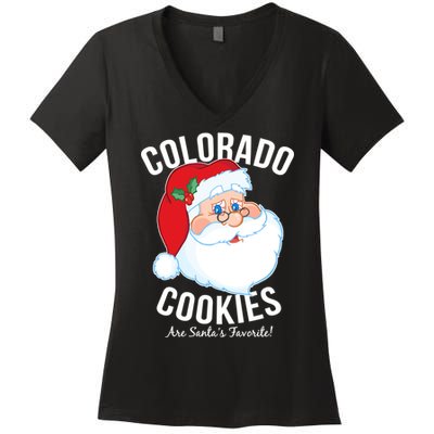 Colorado Cookies Are Santa's Favorite Women's V-Neck T-Shirt