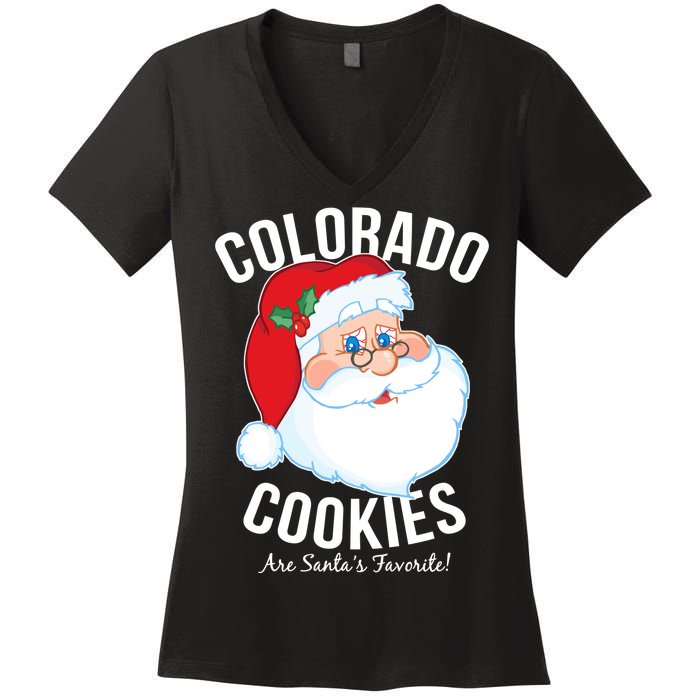 Colorado Cookies Are Santa's Favorite Women's V-Neck T-Shirt