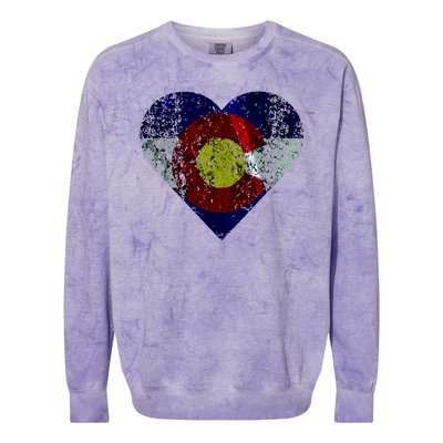 Colorado Flag Heart Colorblast Crewneck Sweatshirt