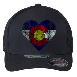 Colorado Flag Heart Flexfit Unipanel Trucker Cap