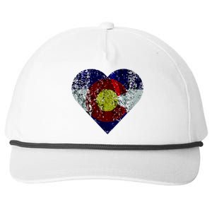 Colorado Flag Heart Snapback Five-Panel Rope Hat