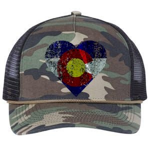 Colorado Flag Heart Retro Rope Trucker Hat Cap