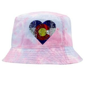 Colorado Flag Heart Tie-Dyed Bucket Hat