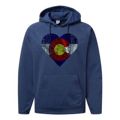 Colorado Flag Heart Performance Fleece Hoodie