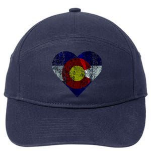 Colorado Flag Heart 7-Panel Snapback Hat