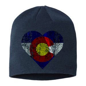 Colorado Flag Heart Sustainable Beanie