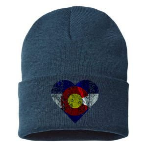 Colorado Flag Heart Sustainable Knit Beanie