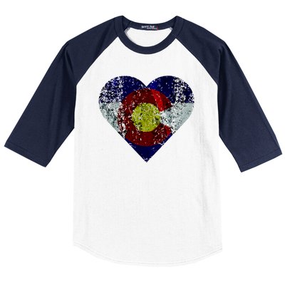 Colorado Flag Heart Baseball Sleeve Shirt