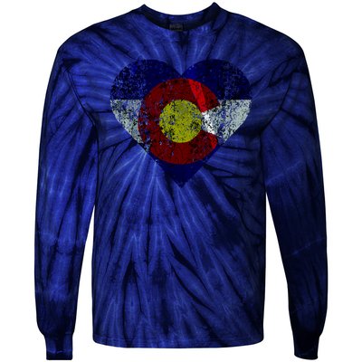 Colorado Flag Heart Tie-Dye Long Sleeve Shirt