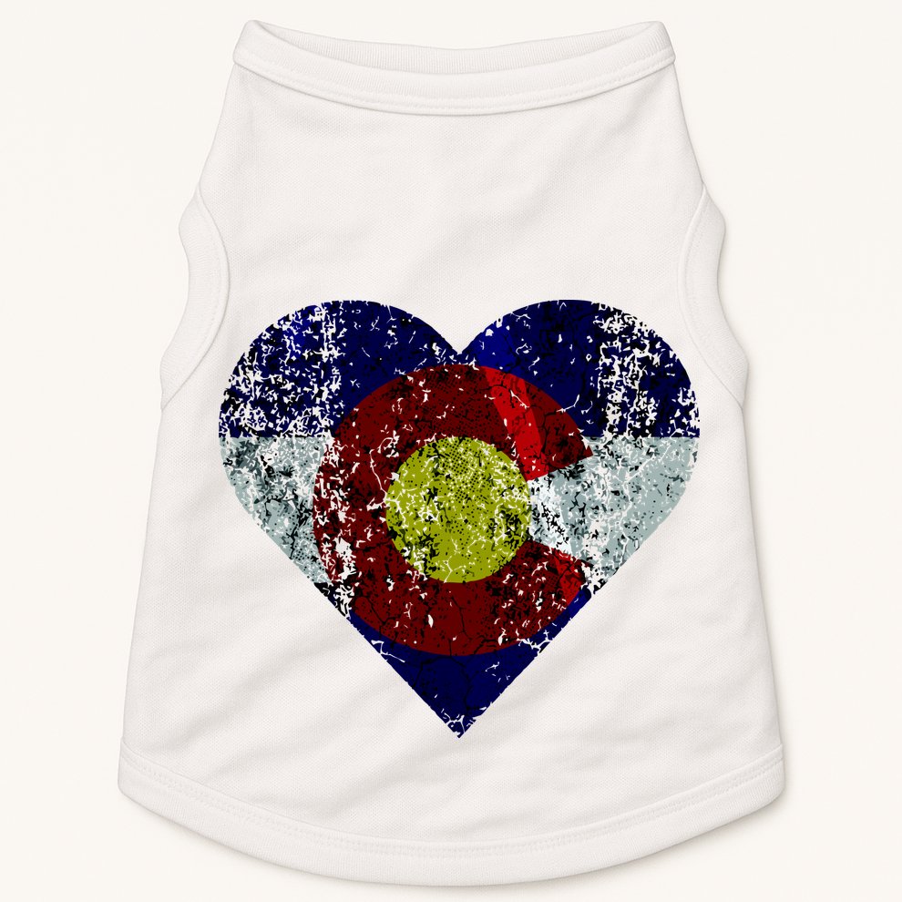 Colorado Flag Heart Doggie Tank