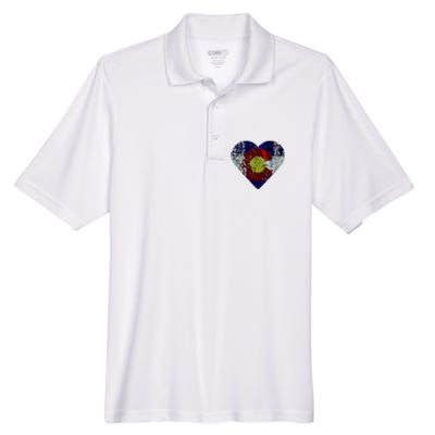 Colorado Flag Heart Men's Origin Performance Pique Polo