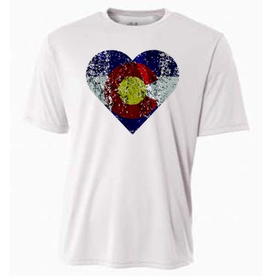 Colorado Flag Heart Cooling Performance Crew T-Shirt