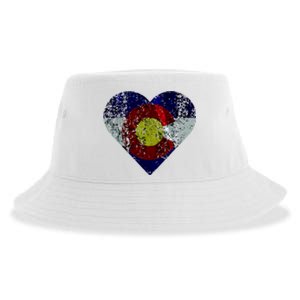 Colorado Flag Heart Sustainable Bucket Hat