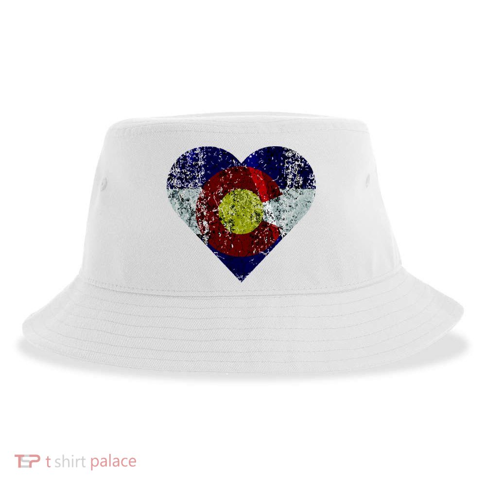 Colorado Flag Heart Sustainable Bucket Hat