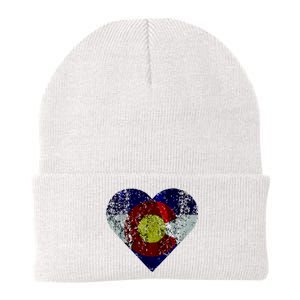 Colorado Flag Heart Knit Cap Winter Beanie