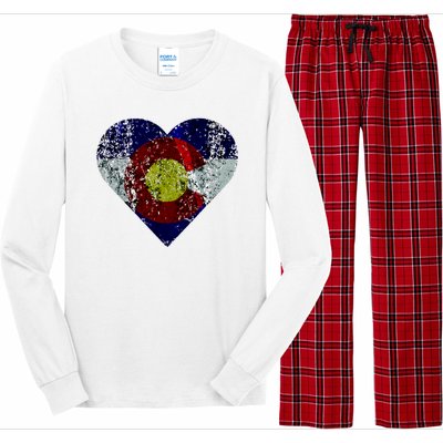 Colorado Flag Heart Long Sleeve Pajama Set