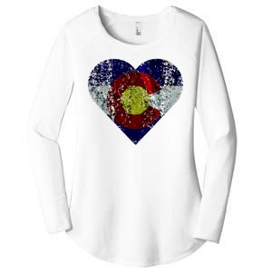 Colorado Flag Heart Women's Perfect Tri Tunic Long Sleeve Shirt